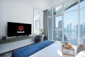 Livbnb - Classy Studio w Panoramic Dubai Canal Vie